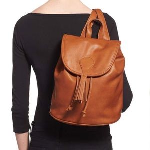 Sole Society Brown Faux Leather Tassel Backpack